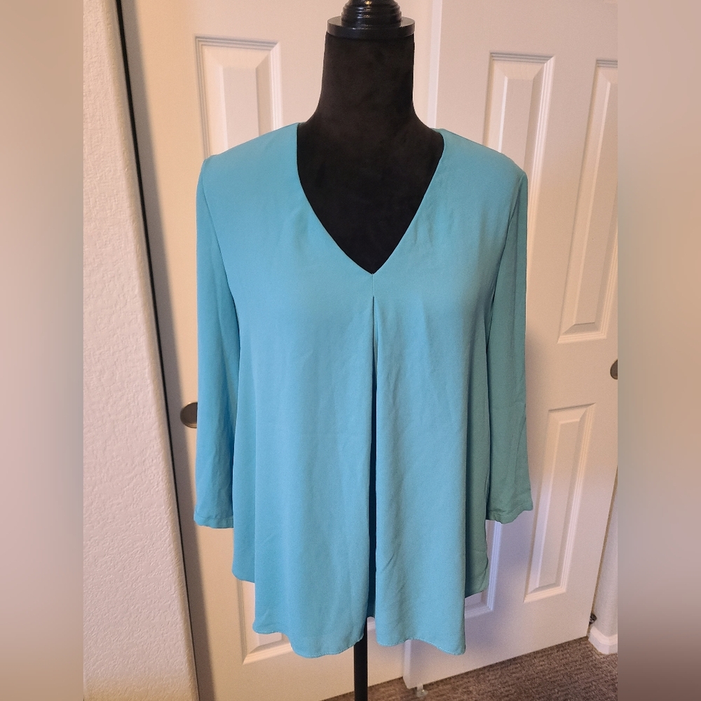 White House Black Market Light Blue Blouse